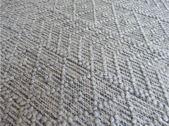 Modern Quilted handmade rug Grey bedside rug