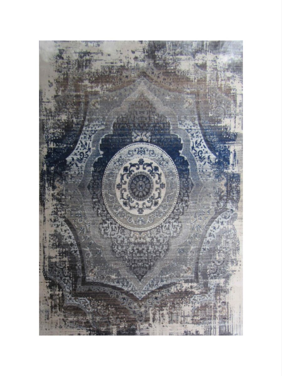 Vintage-Grey-Blue-Carpet-1320x1760 Vintage Inspired Medallion Rug Blue , Grey & Beige Oriental Rug – (Style: VR023)