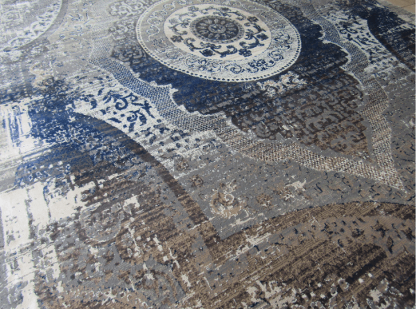 Vintage Inspired Medallion Rug Blue , Grey & Beige Oriental Rug ...