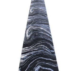 5m Modern Black Blue Runner