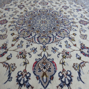 Kashan Beige Cream Handmade Rug