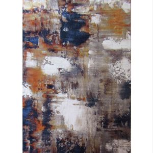 Modern Orange and Blue Rug - Rugs Sandton