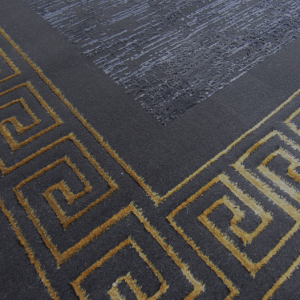 Black Gold Modern Rug