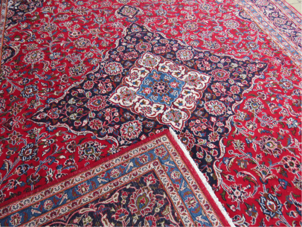 Handmade Persian Kashan Rug- Red – Blue – Beige (Style: IR63) – BK ...