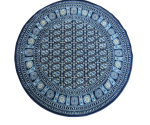 Persian Inspired Round Bukhara Rug – Blue & Beige