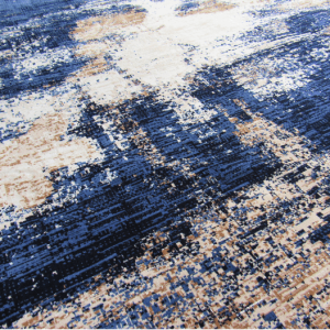 Extra large round rug - Blue - Beige