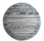 Circular Round Rug - Blue - Grey