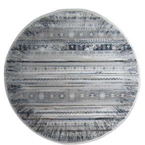 Circular Round Rug - Blue - Grey
