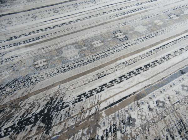 Round Rug - Blue - White - Brown