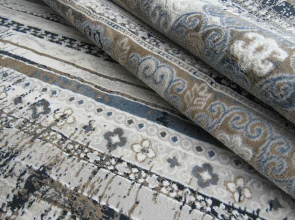 Blue - Brown Round Rug