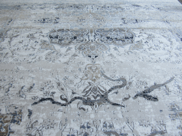 Light Blue and Cream Rug