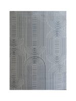 Modern Cross Roads Grey White Rug