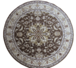 Round Persian Rug - Beige - Brown Rug