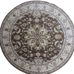 Round Persian Rug - Beige - Brown Rug