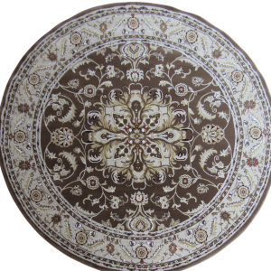 Round Persian Rug - Beige - Brown Rug