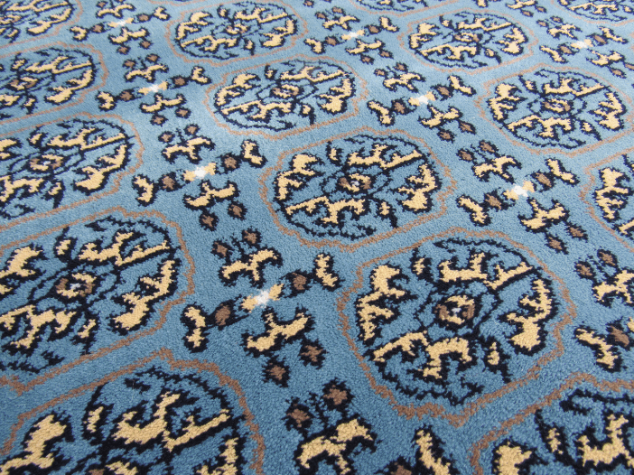 Round Bukhara Rug Blue Oriental Rug