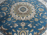 Persian Blue Beige Area Round Rug