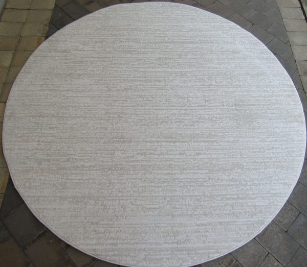 Plain Beige Round Rug