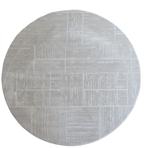 Round Cream Modern Rug