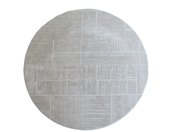 Round Cream Modern Rug
