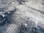 Blue Grey White Modern Large Rug