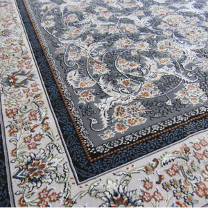 Persian Inspired Grey Blue Orange rugs