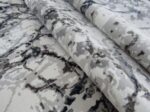 Grey White Blue Area Rug