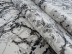 Grey White Blue Area Rug