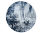 Round Rug - Blue - Grey White