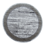 Round Large Rug - Grey - Beige Gold
