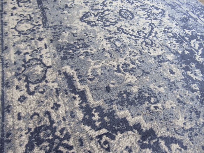 Vintage Blue Rug Chenille Blue Vintage Rug