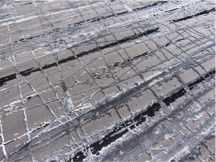 Black Grey Modern Round Rug Dark Grey - Black Modern Rug