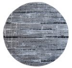 Round Rug - Grey - Black