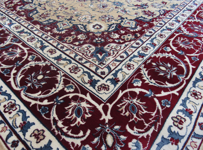 Oriental Turkish Rug Red Cream Persian Rug
