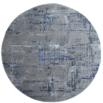 Round Interior Designer Roun Rug - Grey - Blue