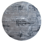 Round Carpet - Black - Grey Modern Round Rug