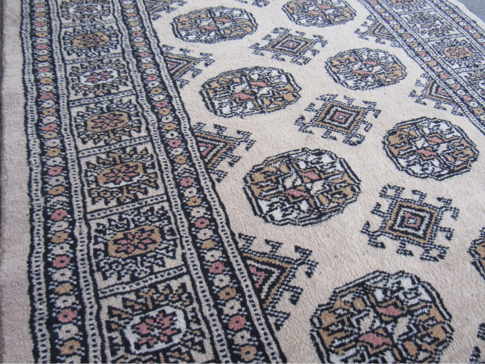 Stunning Beige Bokhara 3m runner Cream Pink Bokhara Runner