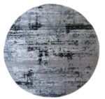 Black Grey Round Rug - Round table carpet