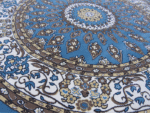 Persian Inspired Round Ishfahan Rug – Blue & Beige - Image 4