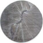 Modern Soft Violen Round Rug – Dark Brown - Grey & White – (Style: MRR081)