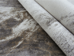 Round Large Rug - Brown - White