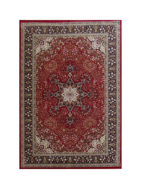 Kirman Inspired Persian Rug - Red - Beige