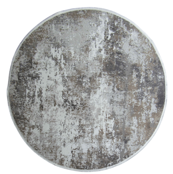 Large Round Modern Rug - Brown - Grey