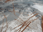 Modern Abstract Paint Splash Rug – Sunset Orange & Grey (Style: MDR186) - Image 3