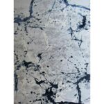 Modern Paint Splash Area Rug – Blue , White & Light Grey