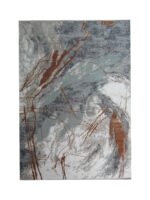 Paint Splash Modern Rug - Sunset Red - Grey - White
