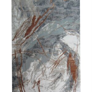 Paint Splash Modern Rug - Sunset Red - Grey - White