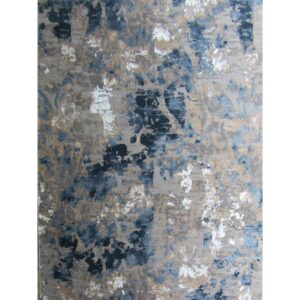 Modern Soft Petal Blue Rug - Blue Grey Beige