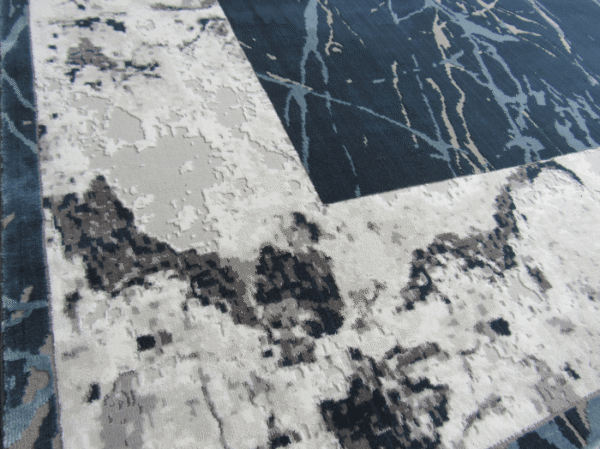 Royal Blue Grey Modern Rug