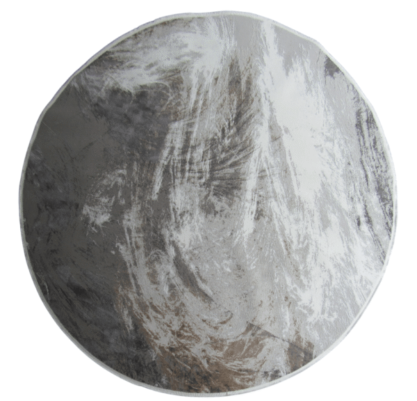Modern Tuscan Sky Round Rug –Brown , Grey & White– (Style: MRR083) - Image 1